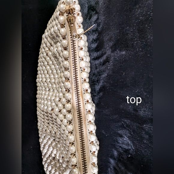 1950s Hand Beaded Faux Pearls Clutch Bag By Josef - Made In Japan - Picture 5 of 13